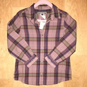 NWT BONPOINT Girls Size 3T Long Sleeve Plaid Top